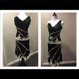 BCBG MAXAZRIA 2pc white and black dress